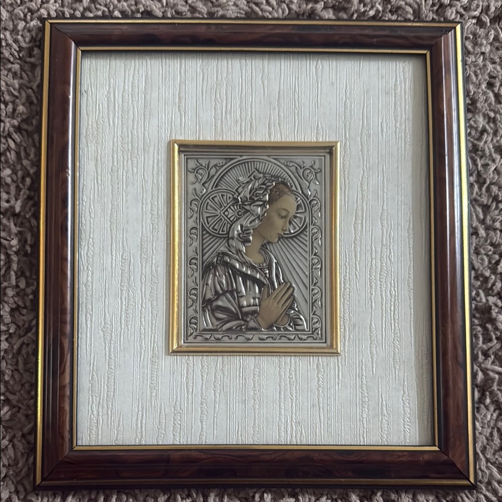 Framed Religious Art with Gold and Silver Accents